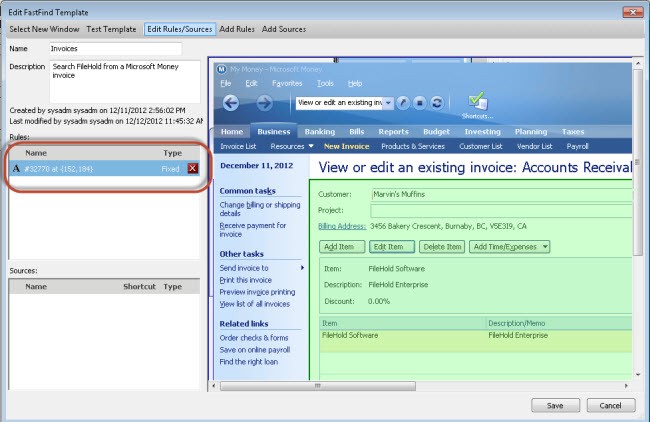 FastFind template - view rule
