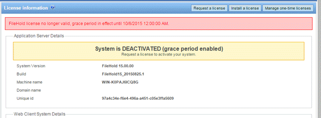 License deactived with grace period