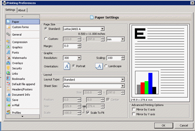 Print to FileHold print preferences