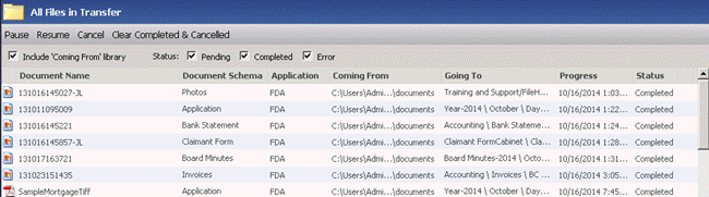 View all files in transfer - FDA