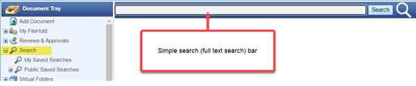 Web Client search bar