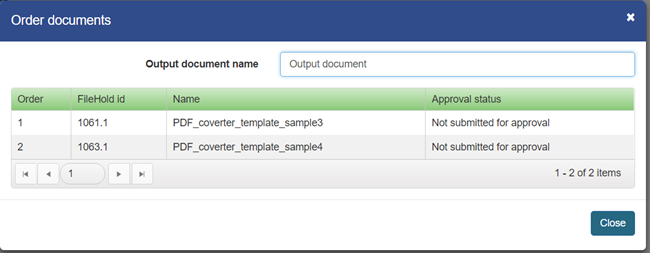 Assemble documents document order