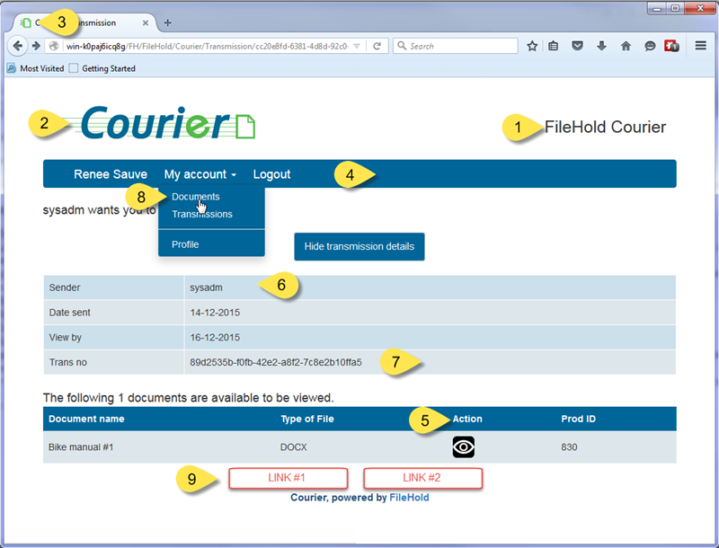 Courier portal customization