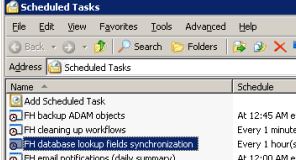 Database update scheduled task