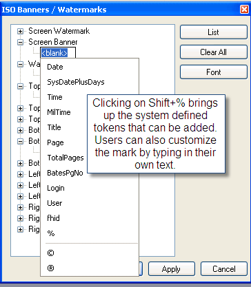 Brava viewer banner/watermark options