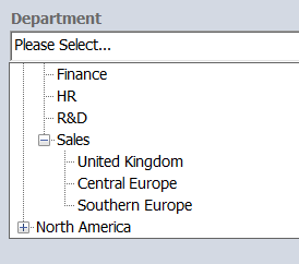 Drill down menu selection in metadata pane
