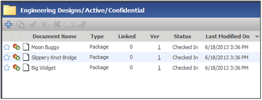 Document control numbers in folder view