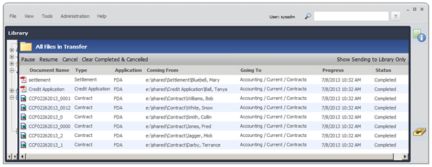All files in transfer - migration from Excel
