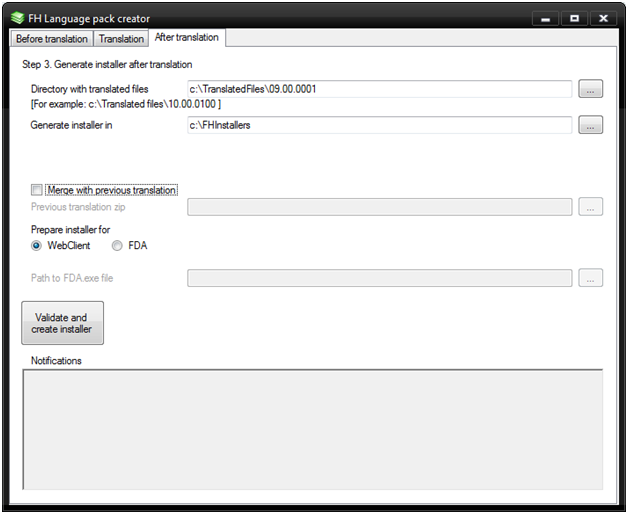 Localization language pack after translation