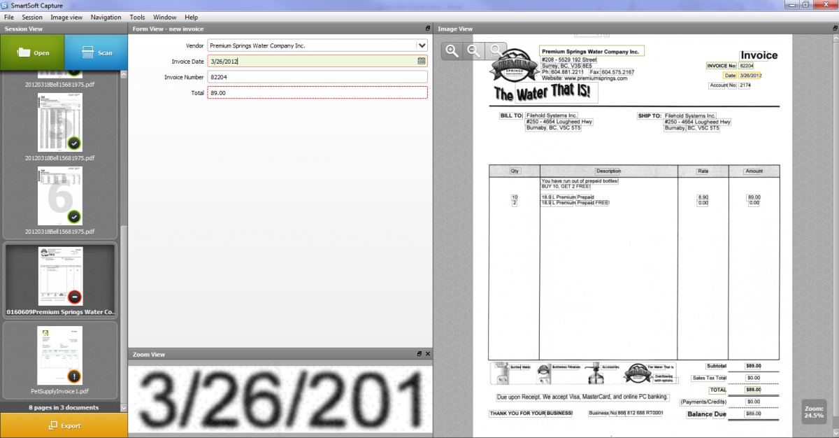 SmartSoft Capture screen