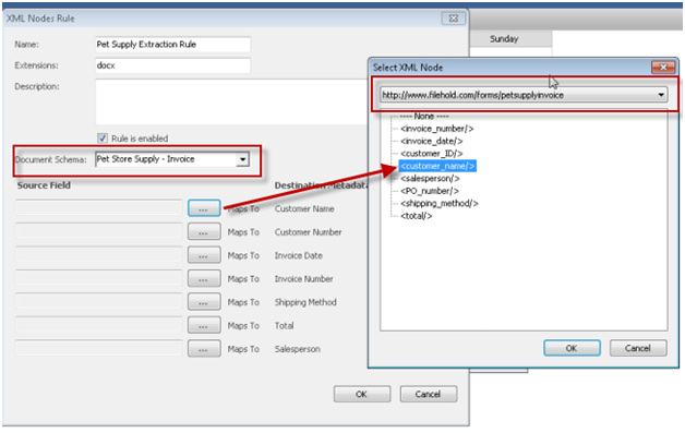 XML nodes extraction rule