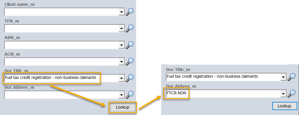 Database lookup in metadata pane