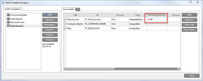 SmartSoft Capture regular expression in template