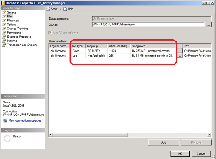 Microsoft SQL Server file growth tuning