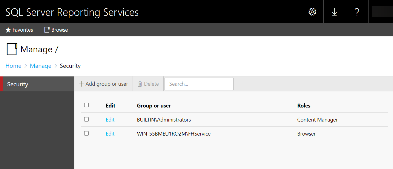SQL Reporting Services - add FileHold service account