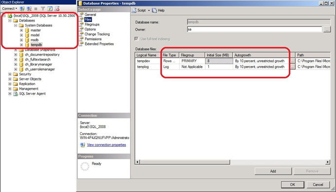 Microsoft SQL Server temp db tuning