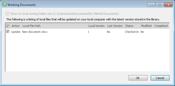 Working documents preview