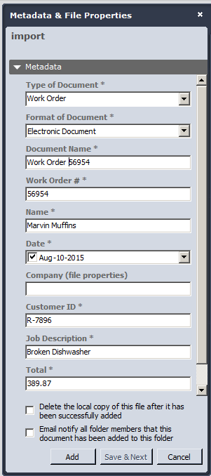 Zonal OCR in metadata pane results
