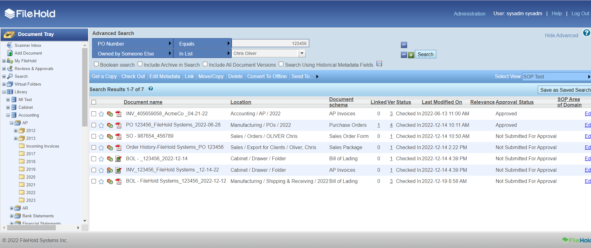 FH 17 Advanced Search screenshot