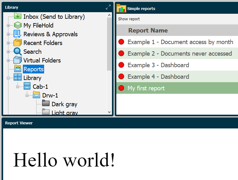 custom report example my first report